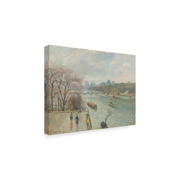 Camille Pissarro 'The Louvre Afternoon Rainy Weather' Canvas Art,14x19